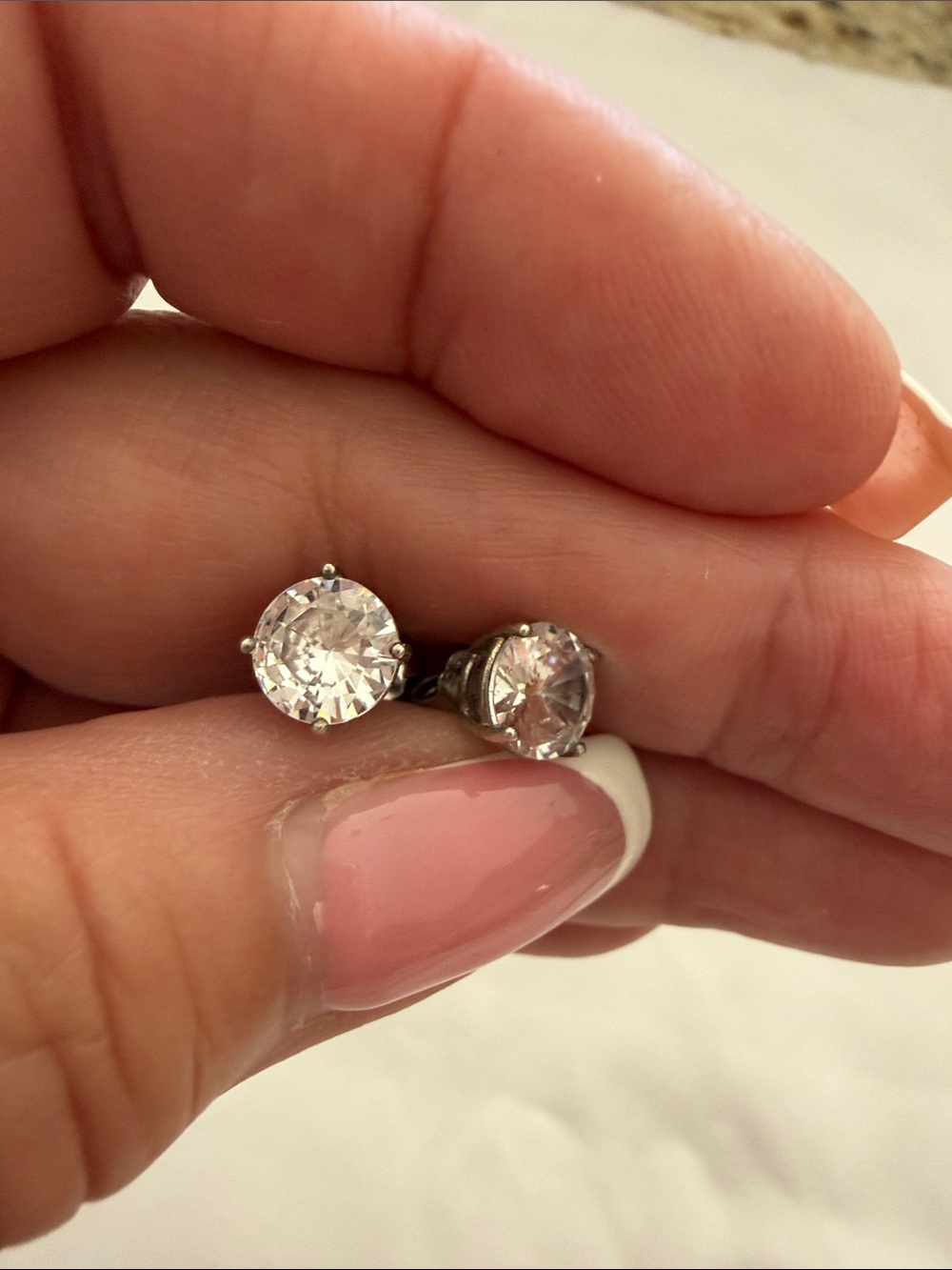 Sterling Silver 925 CZ Stud Earrings 7mm Round Solitaire Classic